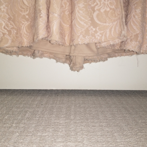 Women's Aqua beige illusion inset lace gown - Picture 9 of 14